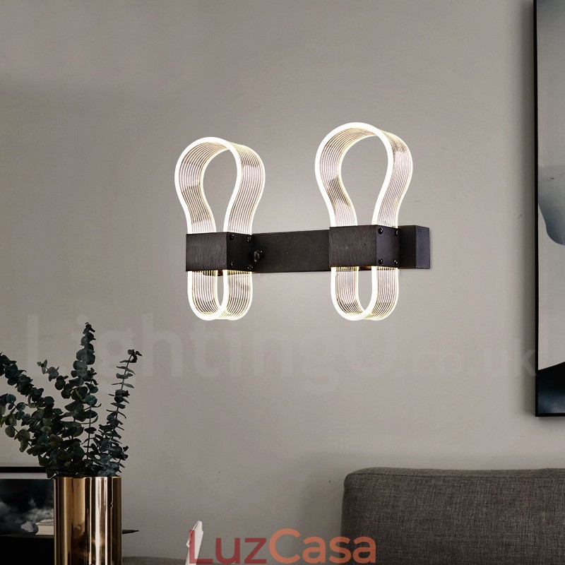 Luminária de parede moderna com cúpulas de acrílico para corredor de quarto