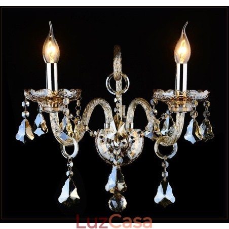 2 Luzes Cor Conhaque Cor K9 Cristal Vela Retro Vidro Luz de Parede 2 Luzes Cor Conhaque Cor K9 Cristal Vela Retro Vidro Luz de Parede
