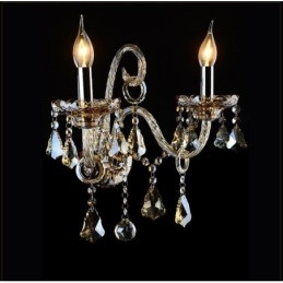 2 Luzes Cor Conhaque Cor K9 Cristal Vela Retro Vidro Luz de Parede
