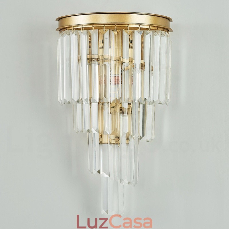 Luminária de parede de cristal K9 de luxo moderna com cúpula de cristal