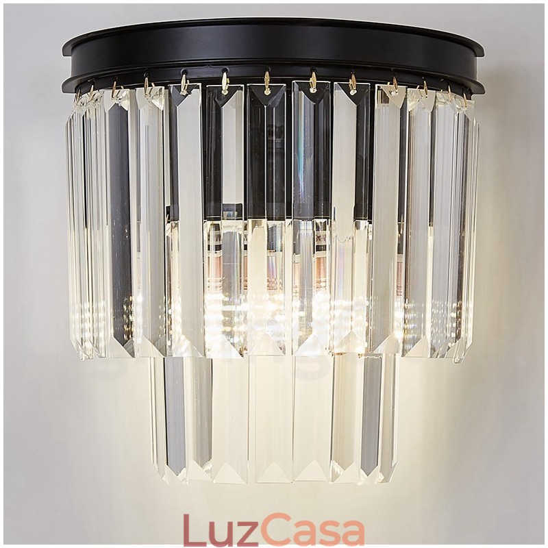 Luminária de parede de cristal K9 de luxo moderna com cúpula de cristal