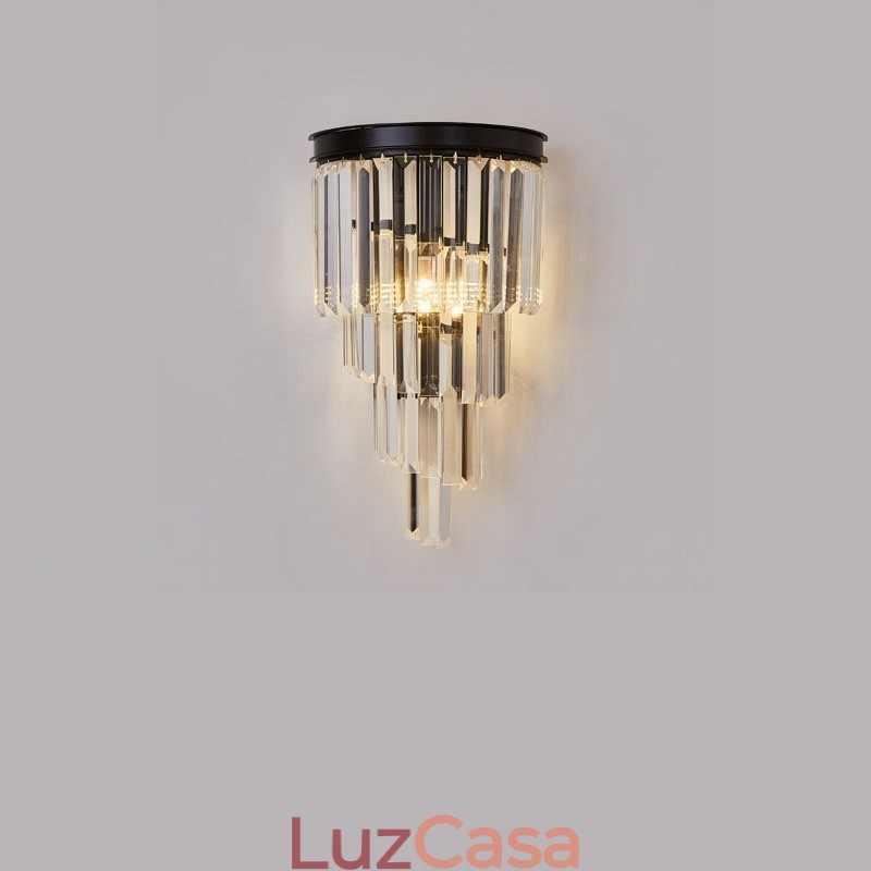 Luminária de parede de cristal K9 de luxo moderna com cúpula de cristal