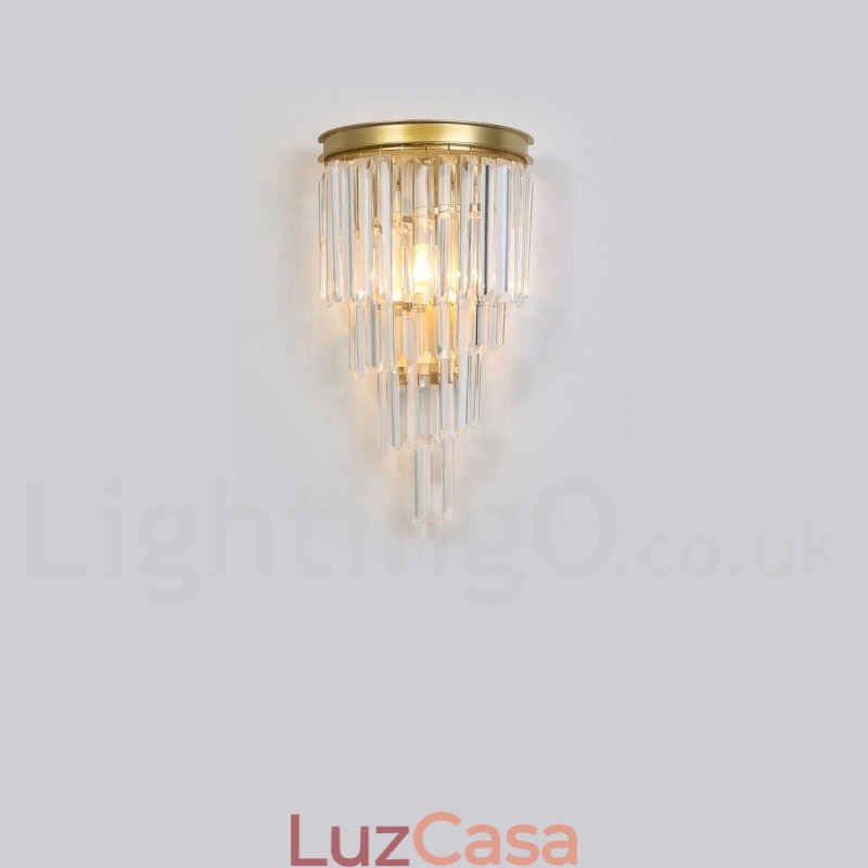 Luminária de parede de cristal K9 de luxo moderna com cúpula de cristal