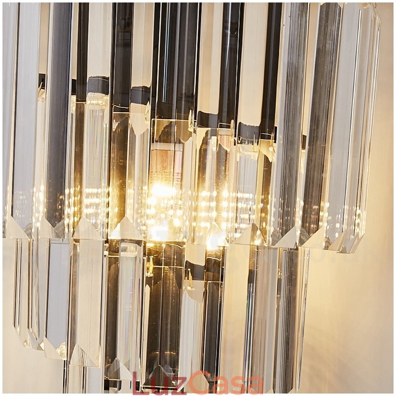 Luminária de parede de cristal K9 de luxo moderna com cúpula de cristal