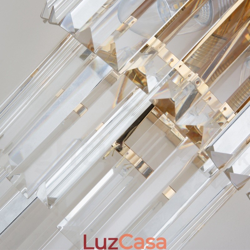 Luminária de parede de cristal K9 de luxo pós-moderna combinando com ouro e cúpula de cristal