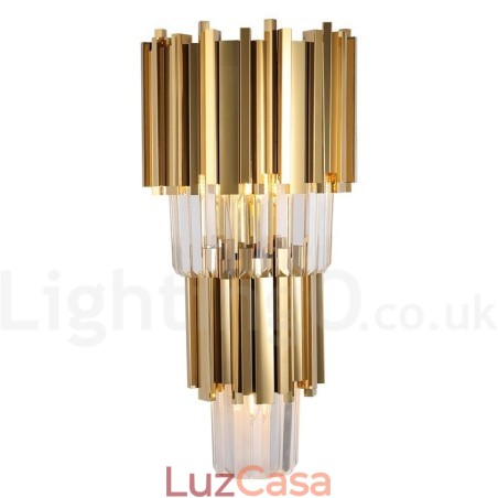 Luminária de parede de cristal K9 de luxo moderna com cúpula de cristal Luminária de parede de cristal K9 de luxo moderna com cúpula de cristal