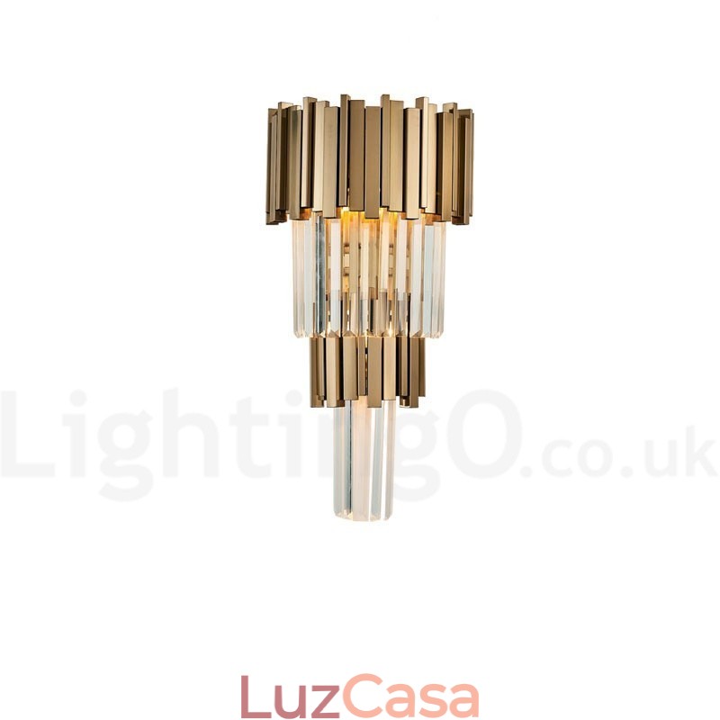 Luminária de parede de cristal K9 de luxo moderna com cúpula de cristal