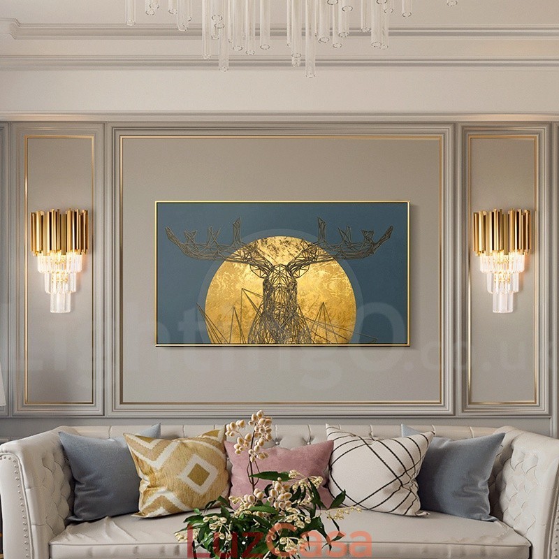 Luminária de parede de cristal K9 de luxo moderna com cúpula de cristal