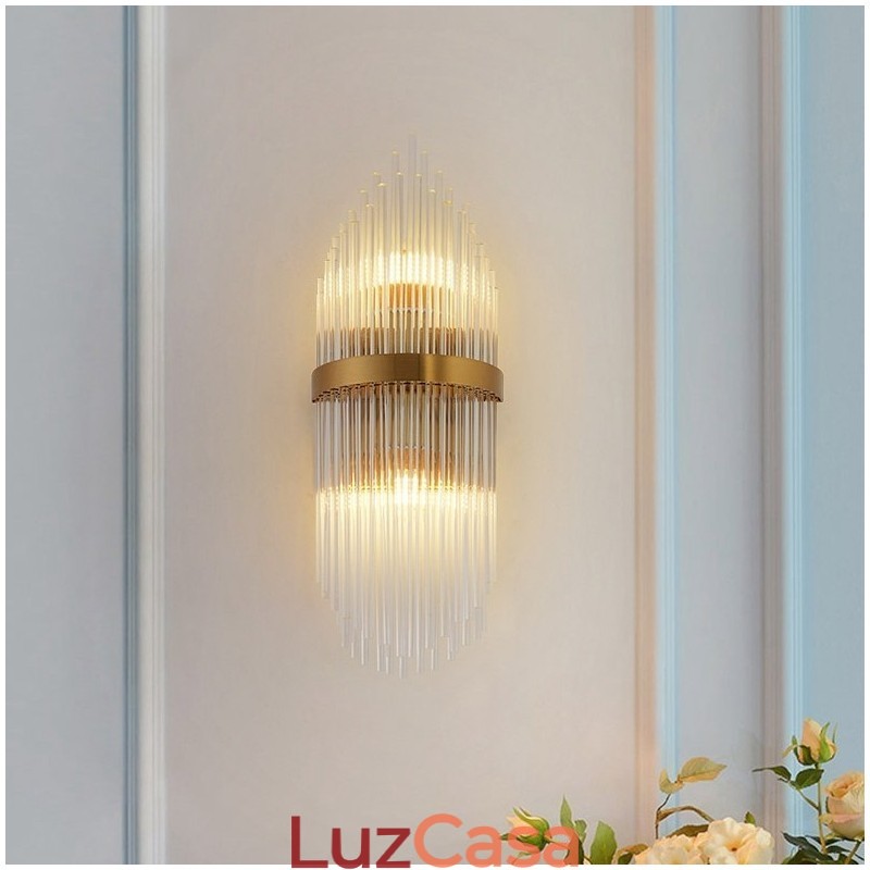 Luminária de parede de cristal K9 de luxo moderna com cúpula de cristal