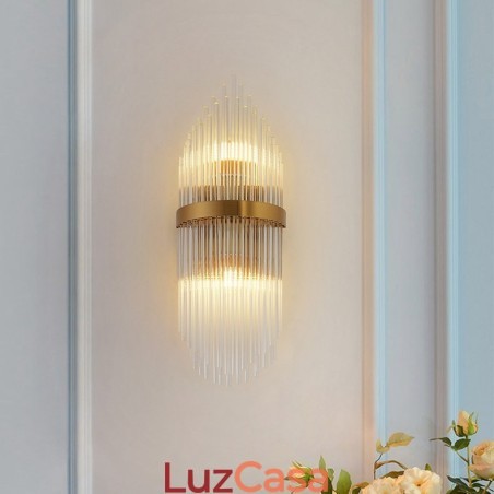Luminária de parede de cristal K9 de luxo moderna com cúpula de cristal Luminária de parede de cristal K9 de luxo moderna com cúpula de cristal