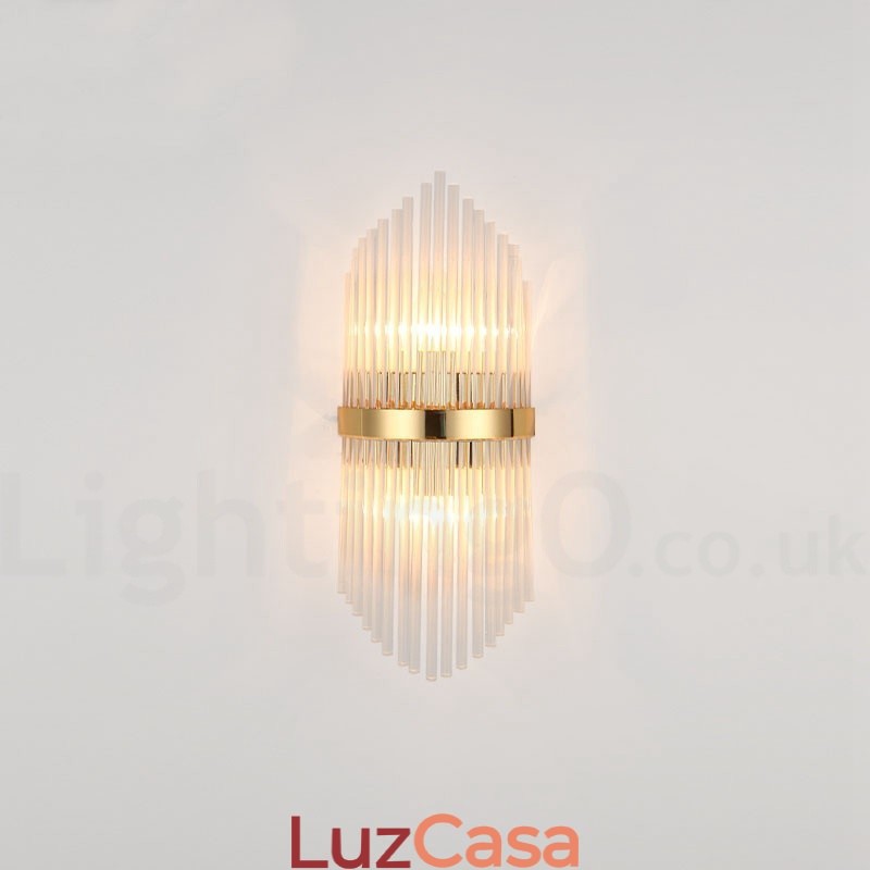 Luminária de parede de cristal K9 de luxo moderna com cúpula de cristal