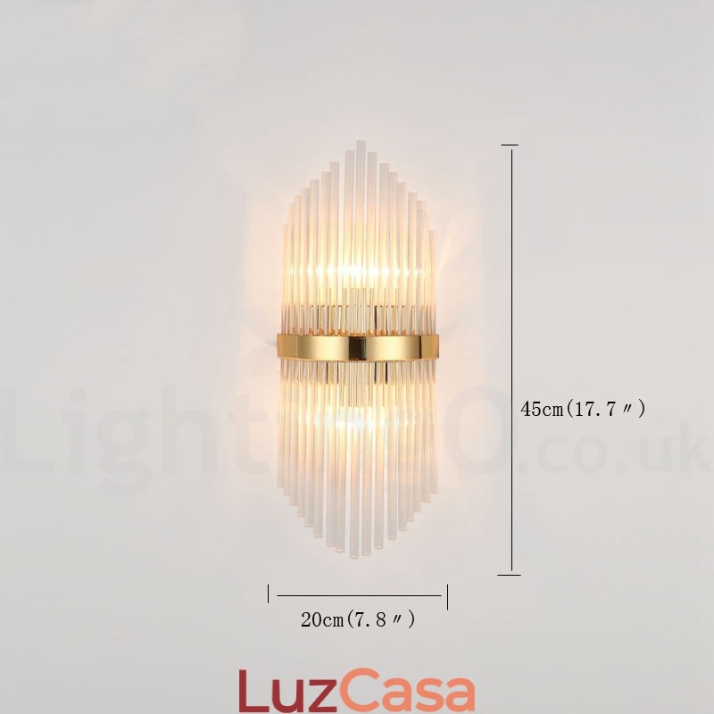 Luminária de parede de cristal K9 de luxo moderna com cúpula de cristal