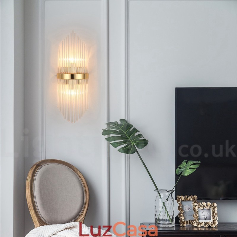 Luminária de parede de cristal K9 de luxo moderna com cúpula de cristal