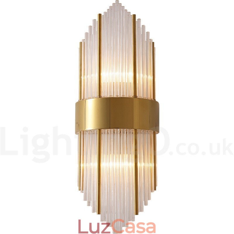Luminária de parede de cristal K9 de luxo moderna com cúpula de cristal
