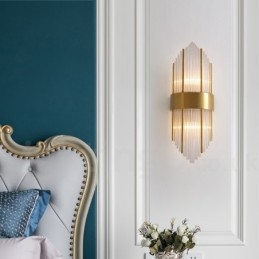Luminária de parede de cristal K9 de luxo moderna com cúpula de cristal
