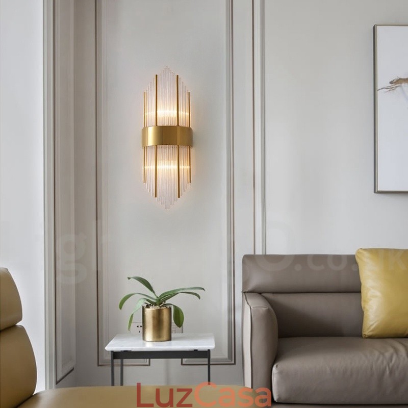 Luminária de parede de cristal K9 de luxo moderna com cúpula de cristal