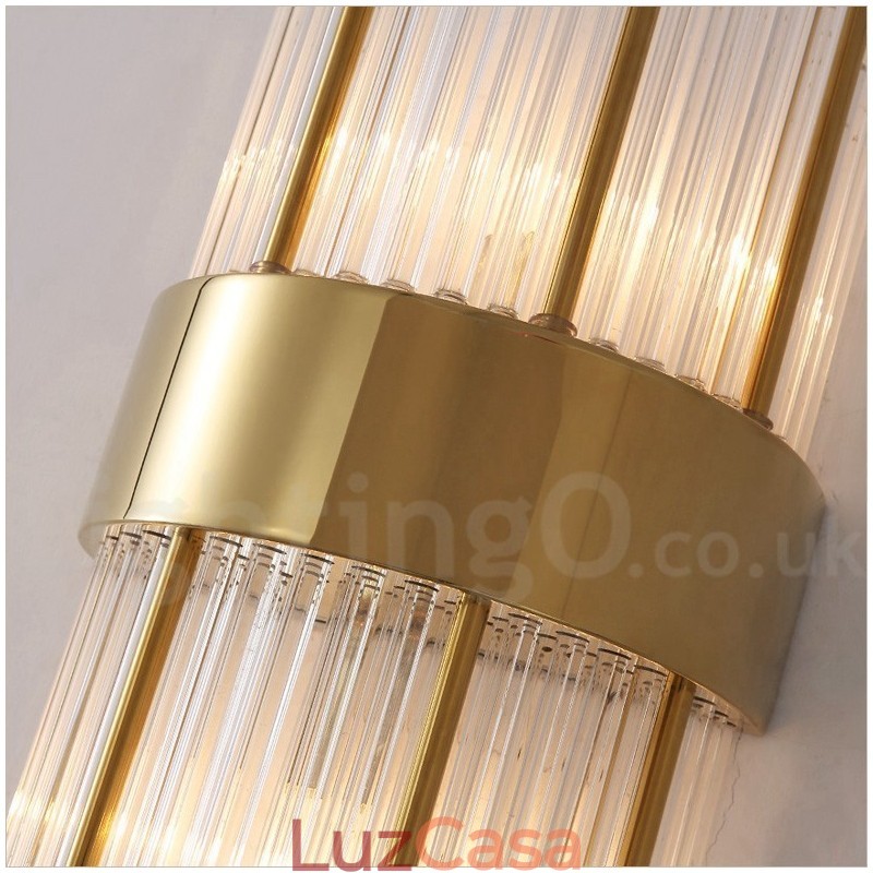 Luminária de parede de cristal K9 de luxo moderna com cúpula de cristal