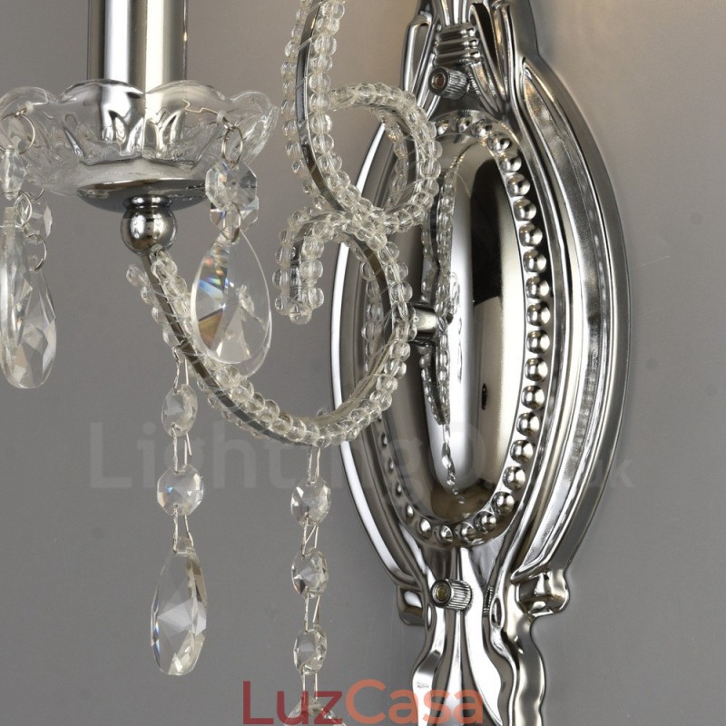 1 Luz Ouro Preto Estilo Americano Cristal Luminária de Parede para Sala de Estar Sala de Jantar Loja de Roupas Café Hotel