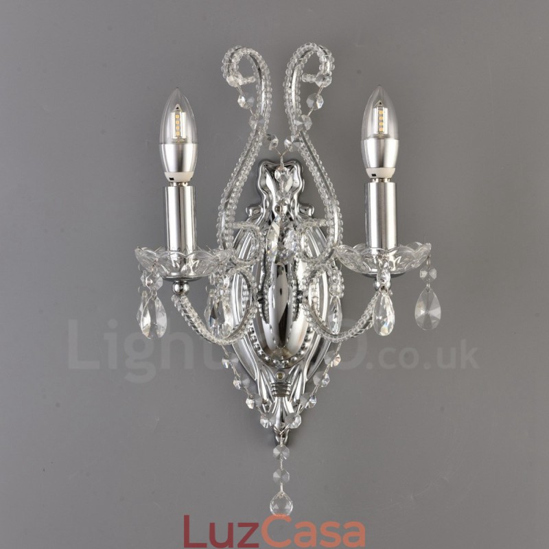 2 Luzes Ouro Preto Estilo Americano Cristal Luz de Parede para Sala de Estar Sala de Jantar Loja de Roupas Café Hotel