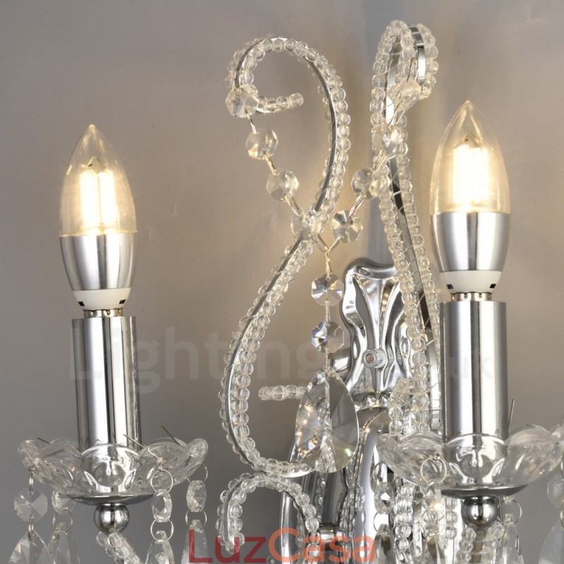 2 Luzes Ouro Preto Estilo Americano Cristal Luz de Parede para Sala de Estar Sala de Jantar Loja de Roupas Café Hotel