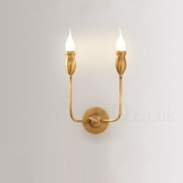Pure Brass Luxuoso Rústico Retro Vintage Latão 2 Luzes Vela Parede Luz Especial para Hotel Escritório Showroom Sala de Estar Sala de Jantar