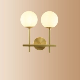 Luminária de parede moderna Molecules Bean com cúpula de vidro esférica