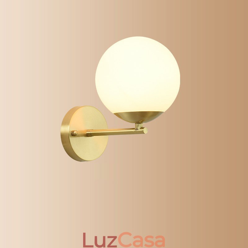 Luminária de parede moderna Molecules Bean com cúpula de vidro esférica