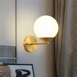 Luminária de parede moderna Molecules Bean com cúpula de vidro esférica