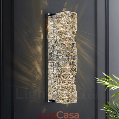 Luminária de parede de cristal K9 moderna para cabeceira, varanda, corredor, sala de estar, quarto, estudo