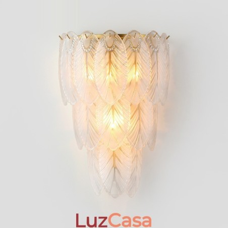 Apliques de parede de cristal de penas francesas nórdicas Iluminação pós-moderna Sala de estar de luxo Parede de fundo Corredor como painel de hotel Lâmpada de parede