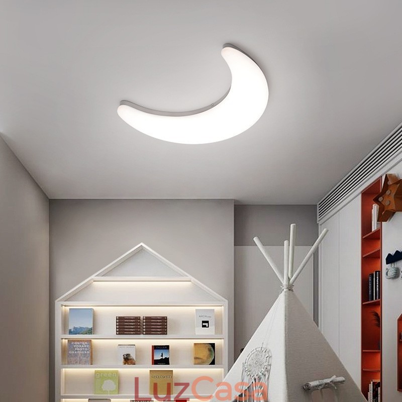 20W Nordic Indoor Moon Shape Quarto Infantil Parede Arandelas Luzes de Teto