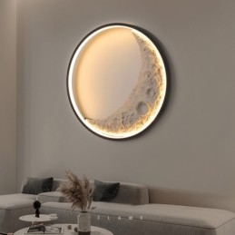 Luminárias de parede decorativas de fundo redondo nórdico para ambientes internos