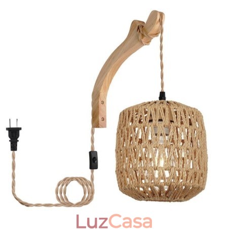 American Retro Wall Sconce 3M Corda de Cânhamo Pendurado Linha Corda de Papel Tecido Abajur