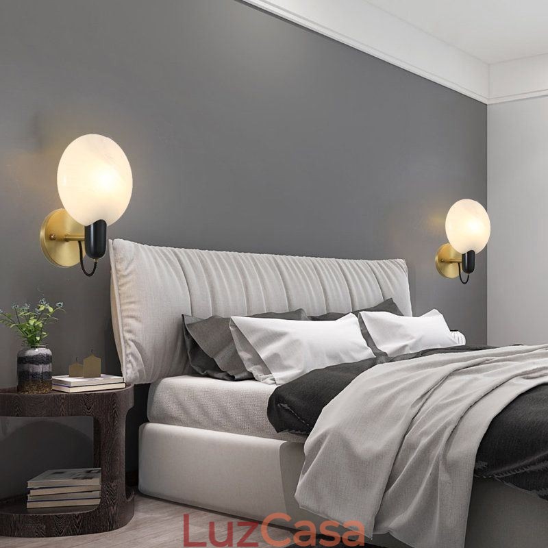 Luminária de parede de mármore para corredor, arandela para sala, banheiro, luzes de parede