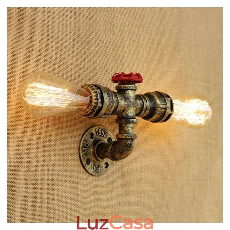 Vintage Retro Water Pipe Industrial Arandelas Luminária de Parede