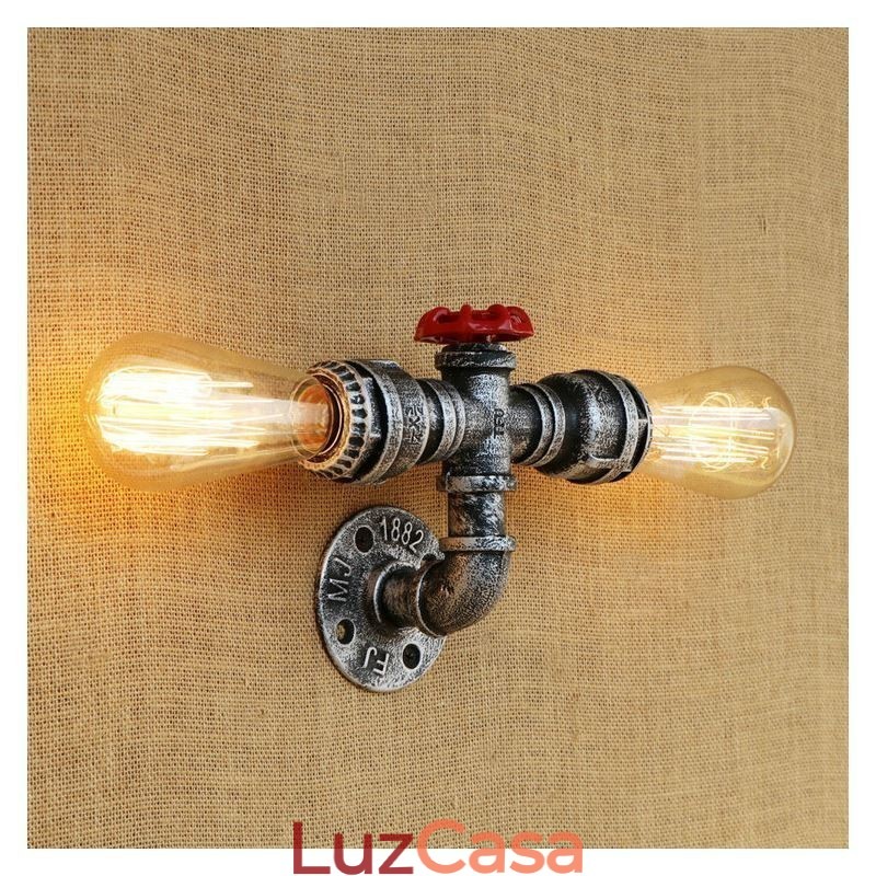 Vintage Retro Water Pipe Industrial Arandelas Luminária de Parede