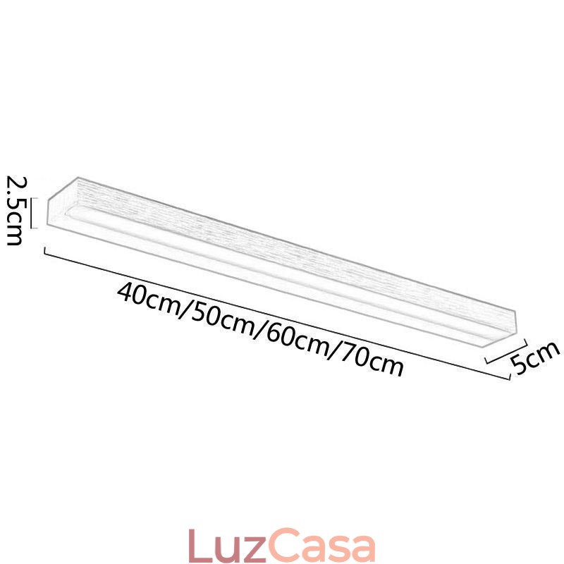Luminária de parede com luz frontal de espelho moderno, iluminação de maquiagem para banheiro em acrílico