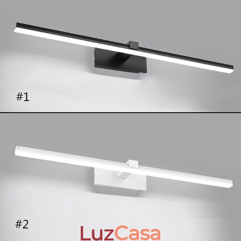 Luminária de parede contemporânea Espelho Luz frontal Iluminação acrílica Lavabo