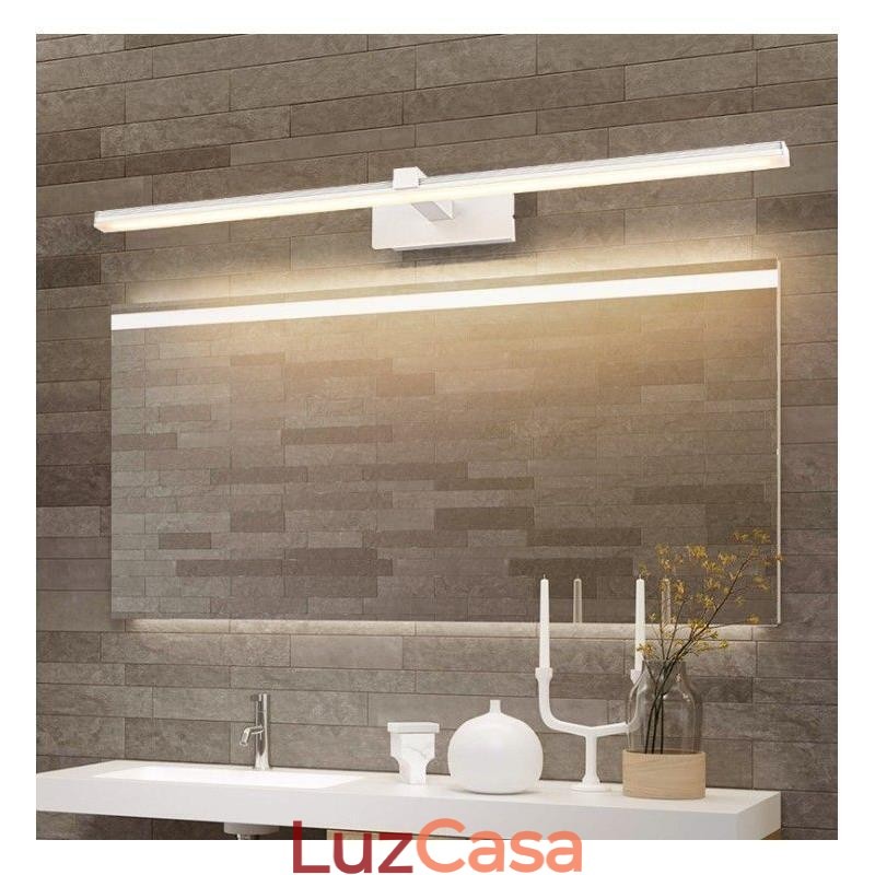 Luminária de parede contemporânea Espelho Luz frontal Iluminação acrílica Lavabo