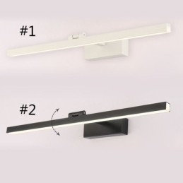 Luminária de parede ajustável com ângulo de luz frontal de espelho estilo nórdico para banheiro