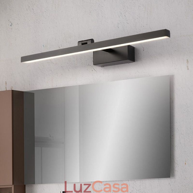 Luminária de parede ajustável com ângulo de luz frontal de espelho estilo nórdico para banheiro