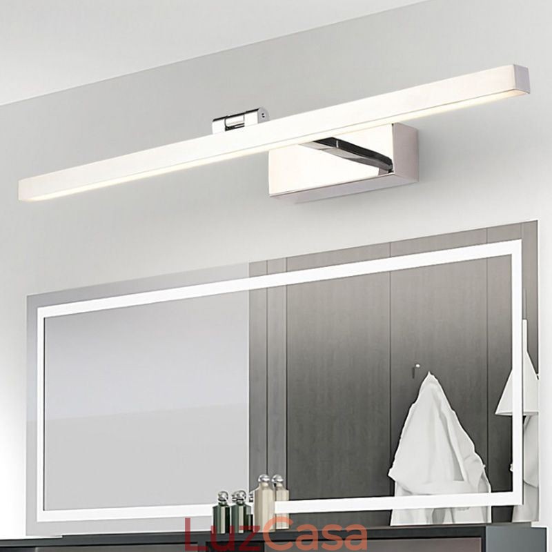 Luminária de parede ajustável com ângulo de luz frontal de espelho estilo nórdico para banheiro