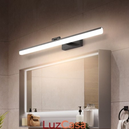 Luminária de parede moderna com espelho e luz frontal para banheiro Luminária de parede moderna com espelho e luz frontal para banheiro