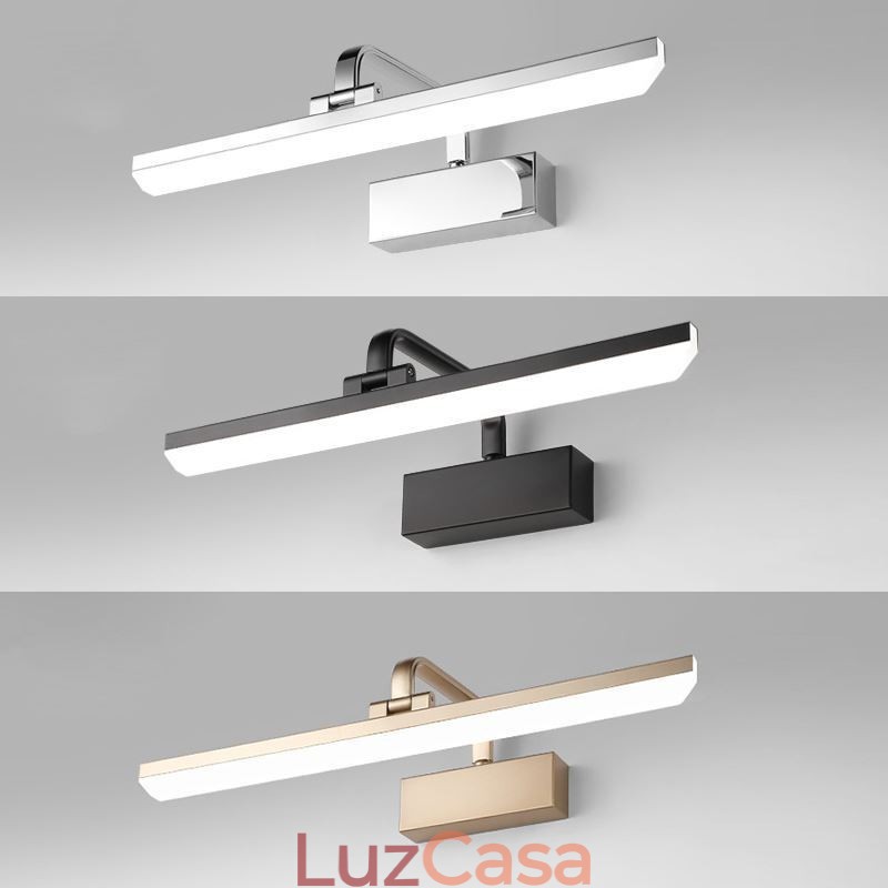 Luminária de parede moderna Espelho Luz frontal Ângulo ajustável Lavabo Luz de maquiagem