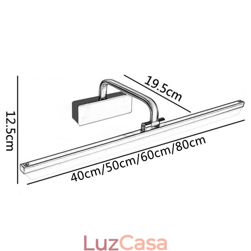 Luminária de parede moderna Espelho Luz frontal Ângulo ajustável Lavabo Luz de maquiagem