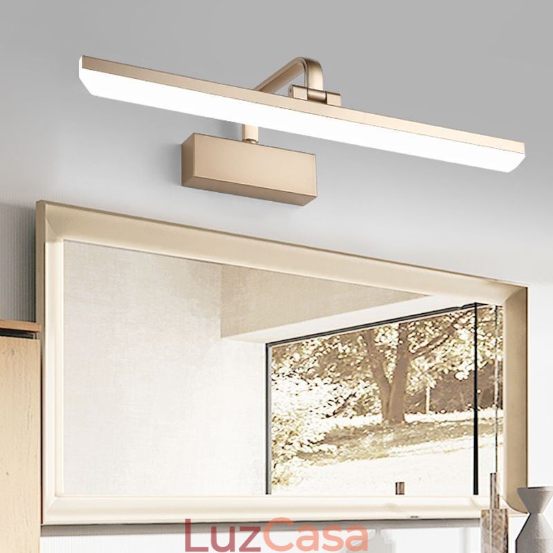Luminária de parede moderna Espelho Luz frontal Ângulo ajustável Lavabo Luz de maquiagem