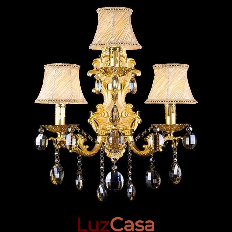 Luminária de parede de moda europeia Luminária de parede de cristal luxuosa Iluminação de arandela