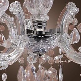 Upligh Chrome Lâmpada de Teto Luz de Vela Luminária de Acrílico Lustre Pingente