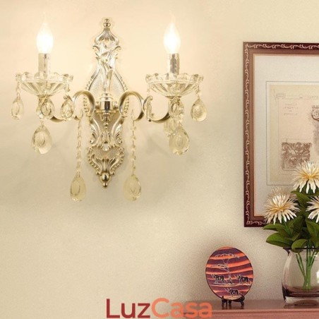 Luminária de parede europeia Luminária de parede de cristal Decoração de luz Luminária de parede