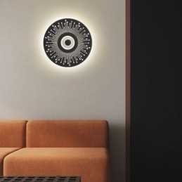 Arandela Nordic Full Copper Hollow Round Wall Light